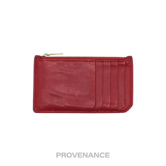 🔴 Saint Laurent Paris SLP Fragment Zip Card Wallet - Red - Picture 1 of 8
